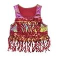 thumbnail image 2 of YMNXA Big Kids Girls Tank Top Sleeveless Round Neck Sparkly Fringe Comfortable Fashion Vest For Party And Performance Red 11-14 Years, 2 of 4