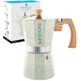 thumbnail image 1 of GROSCHE MILANO STONE Stovetop Espresso Maker, Moka Pot, 9 Espresso Cups, Mint Green, 1 of 3