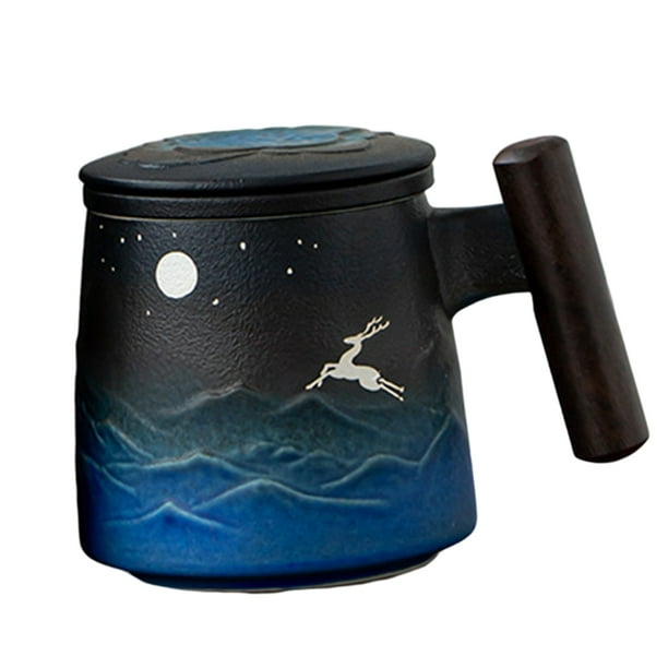 Taza de cerámica con ciervo Sunnimix taza de café