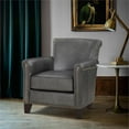 thumbnail image 2 of Lexicon Braintree 20.5" Plywood and Leather Accent Chair in Burnish Gray, 2 of 7