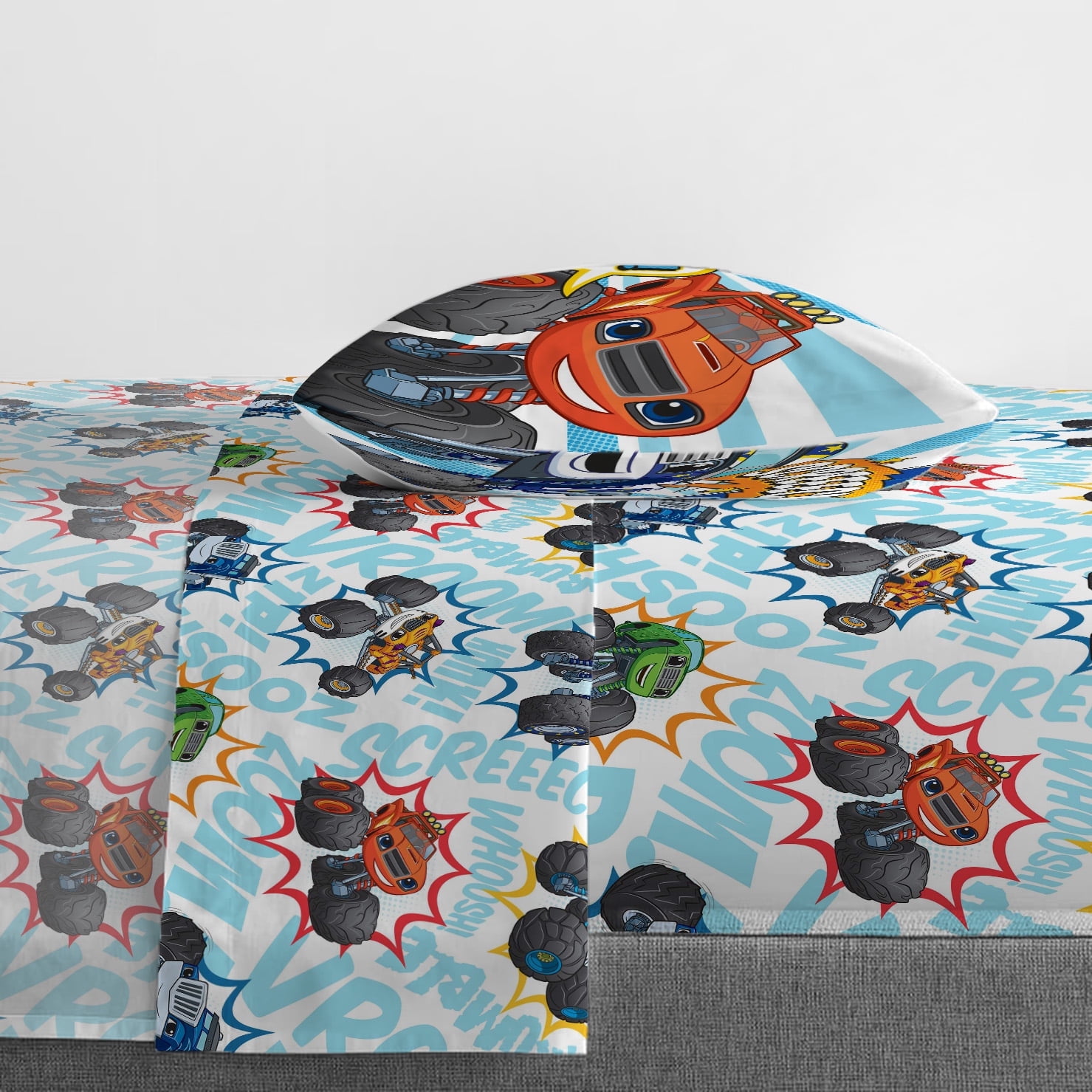 Blaze & the Monster Machines Off To The Races 3 Piece Crib/Toddler Size Kids Sheet Set