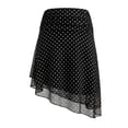 thumbnail image 4 of Arlun Womens Polka Dot Midi Skirt Vintage Asymmetrical Ruffle Hem Sheer Mesh Retro Knee Length Skirts Fashion Going out Summer Breathable Casual Skirt with Double Layer Black XS, 4 of 4
