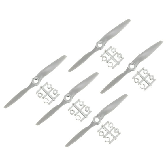 Uxcell 5x5 Inch RC Propellers 2-Vane Blades Props Gray with Adapter Rings RC Airplane Aircraft Prop Replacement 5Pcs