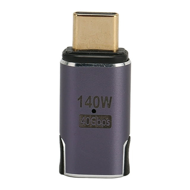 Adaptador magnético tipo C, 140W, carga rápida, transmisión 8K, 40Gbps, adaptador magnético recto de 24 pines