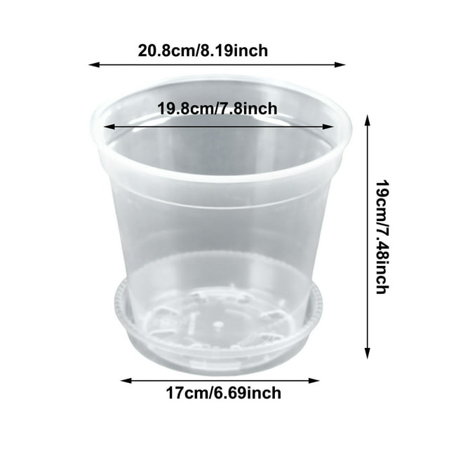 JJKBVCLO Transparent Nursery Flowerpot 5 Packs Transparent Flowerpot With Bottom Support Hole Starting Container