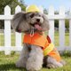 thumbnail image 4 of IDEANATEGRATE Orange Wear Resistant Puppy Costume Engineer Appearance Festival Dog Clothes for Parties, 4 of 7