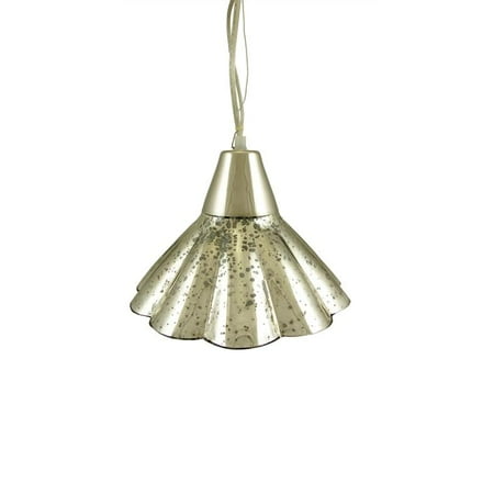 

CC Home Furnishings 10.5 Mercury Glass Fluted Hanging Pendant Ceiling Lamp