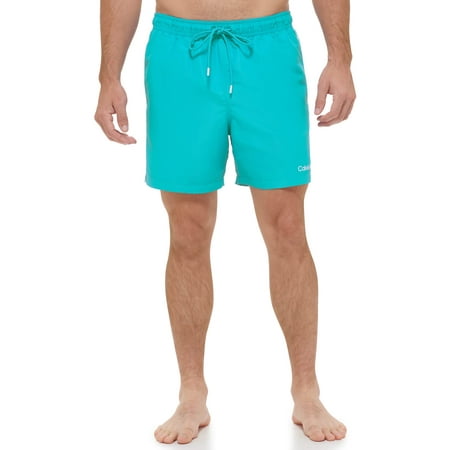Calvin Klein Men's Standard UV Protected Quick Dry Swim Trunk, Atlantis ...