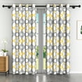 thumbnail image 2 of Lfeey Blackout Curtains Geometric Modern Grommet Curtains, Room Darkening Privacy Drapes, Yellow and Gray, 52x63 Inches, 2 Panels, 2 of 6