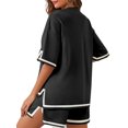 thumbnail image 4 of Women 2 Pieces Knit Sets Short Sleeve Tops & Shorts Suit, 4 of 5