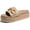 coffee color, variant on Womens Platform Sandals Raffia Espadrilles Metal Chain Slip on Open Toe Cute Beach Slide Sandals