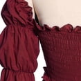 thumbnail image 5 of Guieoi Womens Dresses Long Sleeve Court-Style Asymmetrical Gothic Solid-Color Maxi Dress Maxi Dress Red XL, 5 of 6