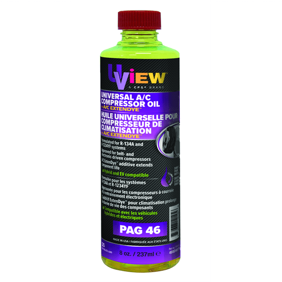 UVIEW Universal PAG 46 Oil with A/C ExtenDye - 8 oz. Bottle