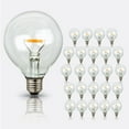 thumbnail image 2 of Newhouse Lighting 25 Pack LED Clear G40 Globe Light Bulbs for Outdoor String Lights Fits E12 and C7 Base 1.5 Inch Light Bulbs G40 Replacement Bulbs for Patio Lights, 2 of 8