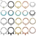 thumbnail image 2 of Alisouy 1pc 16G Cristal De Acero Inoxidable CZ Bisagra Septum Clicker Nariz Anillo Pezón Daith Oreja Hélice Cartlage Piercing Cuerpo Joyería, 2 of 4