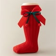thumbnail image 3 of ZINTAOZT Baby Girl Knee High Socks Christmas Long Tube Socks with Bow Toddler Cotton Knit Ribbed Socks Leggings Gift, 3 of 6