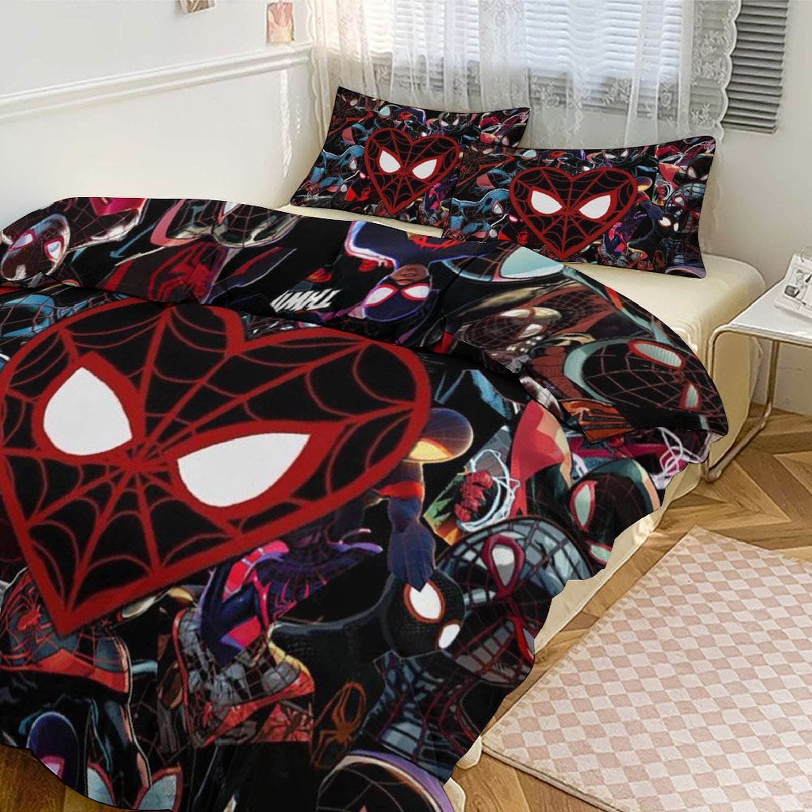 Jay Franco Marvel Spiderman Glitch Blue Full Bed Set, 7 Piece, 100