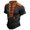 Black, variant on Mens T Shirts European Color Blocked Stand Up Collar Drawstring Open Collar Design V Neck Shirt for Men Casual and Comfortable foreign Trade Short Sleeved T Shirt Size:M
