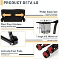 thumbnail image 5 of Portable Camping Chair, Outdoor Lawn Folding Chairs for Adults, Heavy Duty Large Foldable Chairs for Beach, Fishing, Tailgating Outdoor Sport, 2 Cup Holders & Carry Bag, 5 of 14