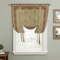 thumbnail image 2 of Boho Geometric Abstract Floral Balloon Curtains for Bedroom/Front Door/Bathroom, Vintage Ethnic Flower Textured Tie Up Curtains 63 Inch Length Kitchen Curtains Shades for Windows 46"x63", 2 of 8