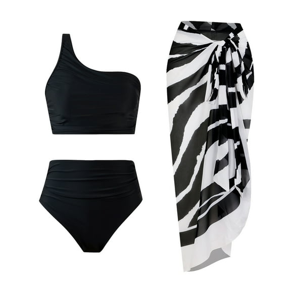 Sentmoon Bathing Suit for Women Women's Swimsuits and Swim Skirt Oversized Bathing Suit High Cut with Print Bikinis for Women Beach Necessities for Vacation and Resort Wear XL