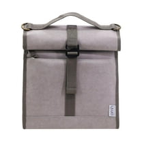 OMH Organize My Home Insulated Roll Down Lunch Bag With Shoulder Strap. (Gray)