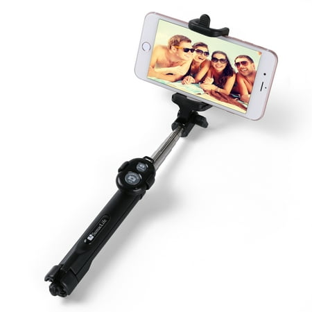 Compact Collapsible Universal Selfie Stick and Tripod with Removable Remote Control for iPhone X/8/7, Samsung S9/S8/S7, Google Pixel 2 and