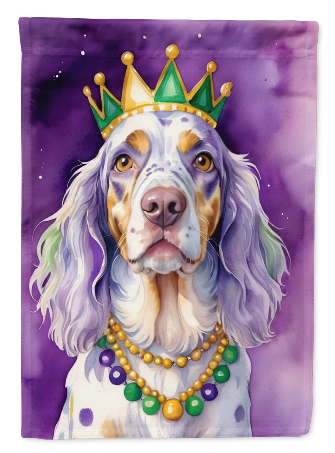 Chinese Crested King of Mardi Gras Garden Flag 11.25 in x 15.5 in