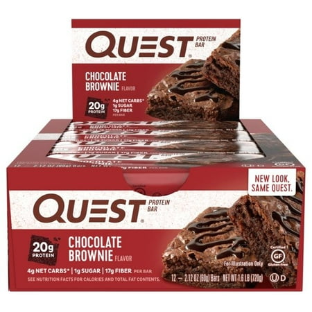 Protein Brownie - Quest Protein Bar, Chocolate Brownie, 20g Protein, 12 Ct
