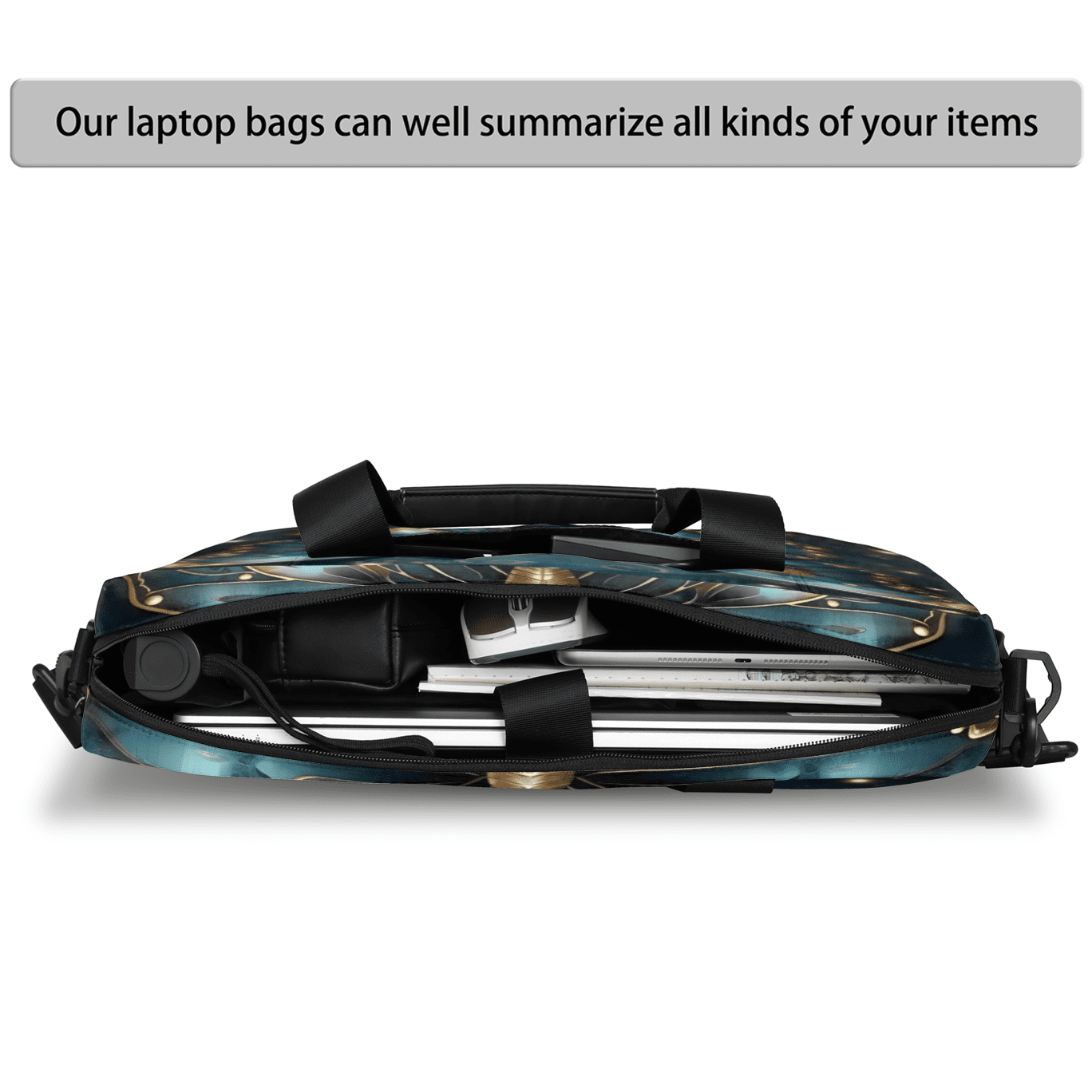 Herdesigns Boho Butterfly Laptop Bag for Women Men, Computer Case Briefcase Messenger Bags, 15-15.6 inch Laptop Sleeve Shoulder Bag