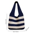 thumbnail image 4 of Bolso Tejido A Rayas Btafrte Ganchillo Playa Verano Calado para Mujer, 4 of 9