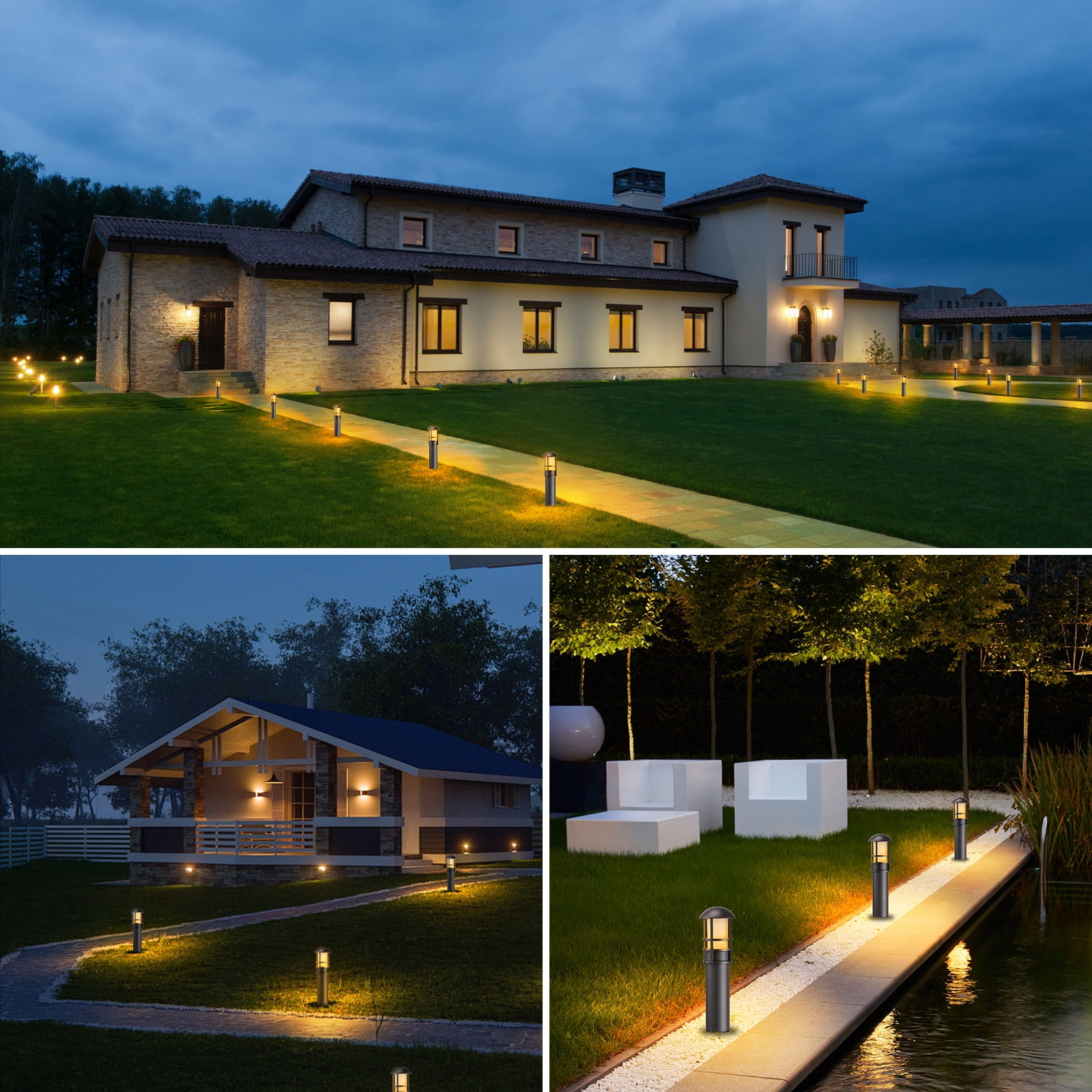 MW Lighting 12 pack Low Voltage Landscape Pathway Lights, 3W, Waterproof, 2700K Warm White