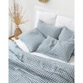 thumbnail image 5 of Ensemble de Housse de Couette en Lin Vichy Gris Bleu (3 Pcs), 5 of 5