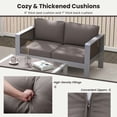 thumbnail image 4 of Spaco Patio Sofa Outdoor Furniture Set with Robust Aluminum Loveseat , Furniture Set with Thick Back and Seat Cushions, Furniture Set for Outdoor as Garden, Patio, Gray, 4 of 4