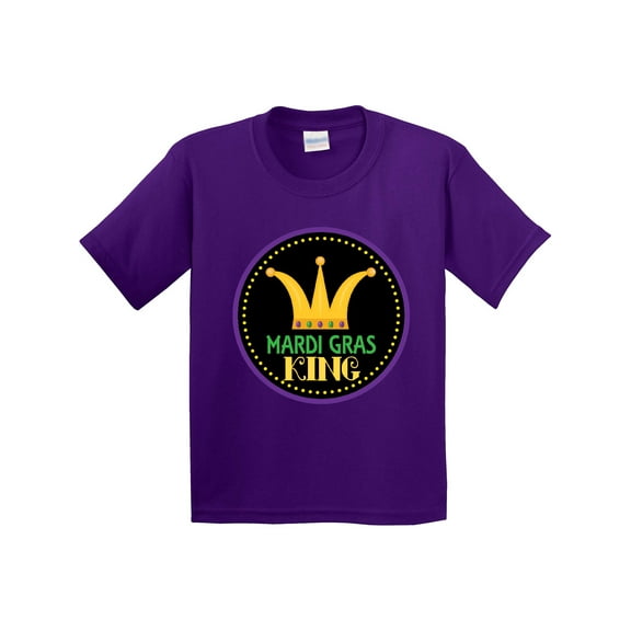 Inktastic Mardi Gras King Crown Holiday Youth T-Shirt
