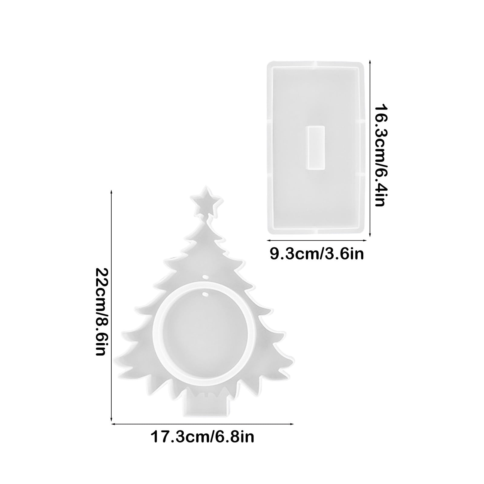 Cadorn Resin Molds, Large Christmas Tree Resin Mold, Picture Frame Silicone Epoxy Casting Mold, Unique Art Christmas Ornament Molds DIY Crafts Gift Table Home Decor