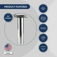 thumbnail image 2 of Five Oceans Flush-Mount Fishing Rod Holder 90-Degree Top Flange w/ Flip-up Cap, Open Base End Stainless Steel FO4498, 2 of 9