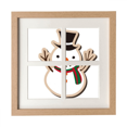 thumbnail image 1 of mas Snowman Cartoon Festival Frame Wall Tabletop Display 4 Openings Picture, 1 of 3