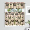 thumbnail image 2 of Dog Print Kitchen Curtains 36 Inch Short - 3 Panel Set, Cute Puppy & Floral Design, Rod Pocket Pet Lover Curtains 100% Polyester, Paw & Bone Pattern for Kitchen, Living Room, Bedroom, Easy Wash, 2 of 6
