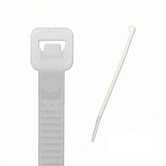 NavePoint 8 Inch Nylon Cable Wire Zip Tie 50 lbs - Natural White 100 Pack Lot Pcs Qty