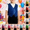 thumbnail image 6 of KKBOTIVE Kids Boys Girls Sequins Sleeveless V neckline -Hop Jazz Dance Party Stage Performance Jacket Vest Clothes ( Pink Size: 6-7 Years ), 6 of 6