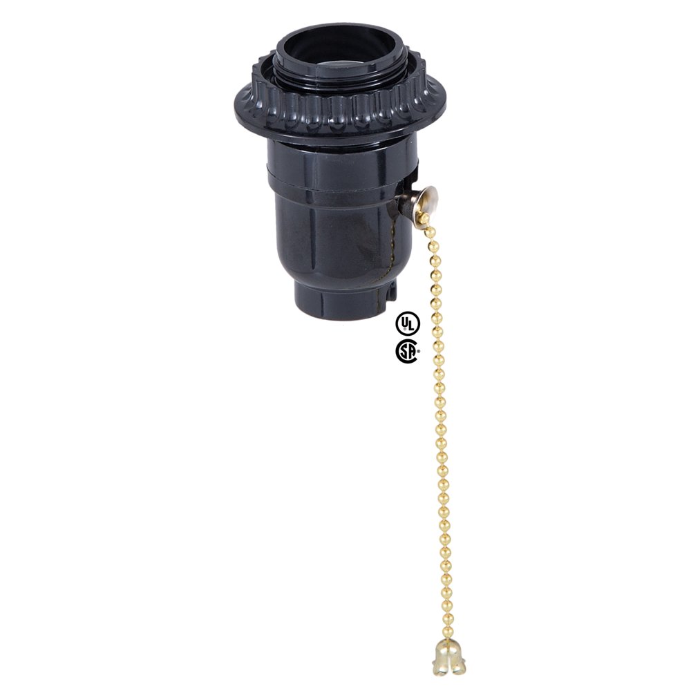 B&P Lamp® Plastic Pull Chain Socket With Retaining Ring