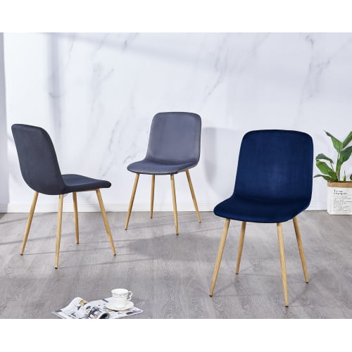 Reception Rooms.Simple Structure, Living Rooms New Technology Blue Hooseng cafes Dinning Chair 4PCS Modern Style Suitable for Restaurants taverns Offices