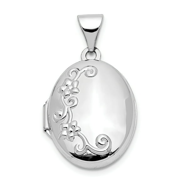 14K White Gold Locket