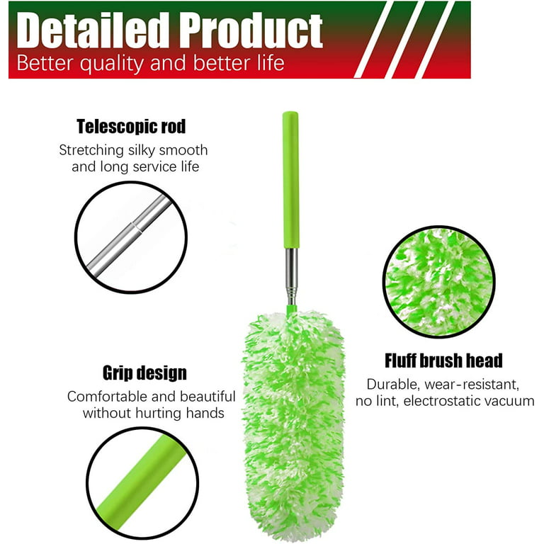 Microfiber Duster for Cleaning, Hand Washable Dusters, Extendable