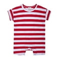 thumbnail image 5 of Baby Bodysuit Base Onesie Pajamas Short Sleeves Striped Sleeper Baby Girl Clothes 6-9 Months, 5 of 7