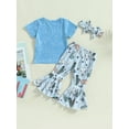 thumbnail image 4 of Bagilaanoe 2pcs Toddler Baby Girl Long Pants Set Print Short Sleeve T Shirt Tops + Leopard Flare Trousers 6M 12M 18M 24M 3T 4T Kids Casual Outfits, 4 of 9