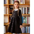 thumbnail image 3 of Oudiya Girls Button Down Dresses Midi Long Sleeve A-line Casual Dress with Pockets, 4-14Y, 3 of 8