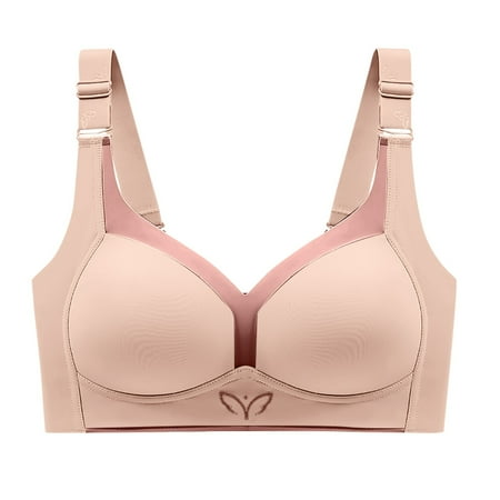 

DNDKILG Push Up Underwire Bra Bras for Women Seamless Push-Up Bra Beige 42E