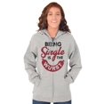 thumbnail image 3 of Funny Being Single Is The Wurst Zip Up Hoodie Men's Women's Brisco Brands S, 3 of 5